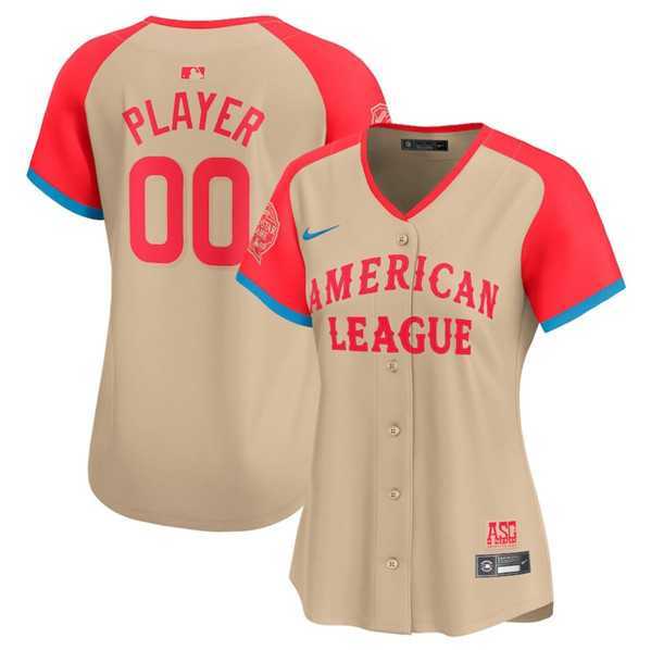 Women%27s American League Active Player Custom Cream 2024 All-Star Limited Stitched Baseball Jersey(Run Small)